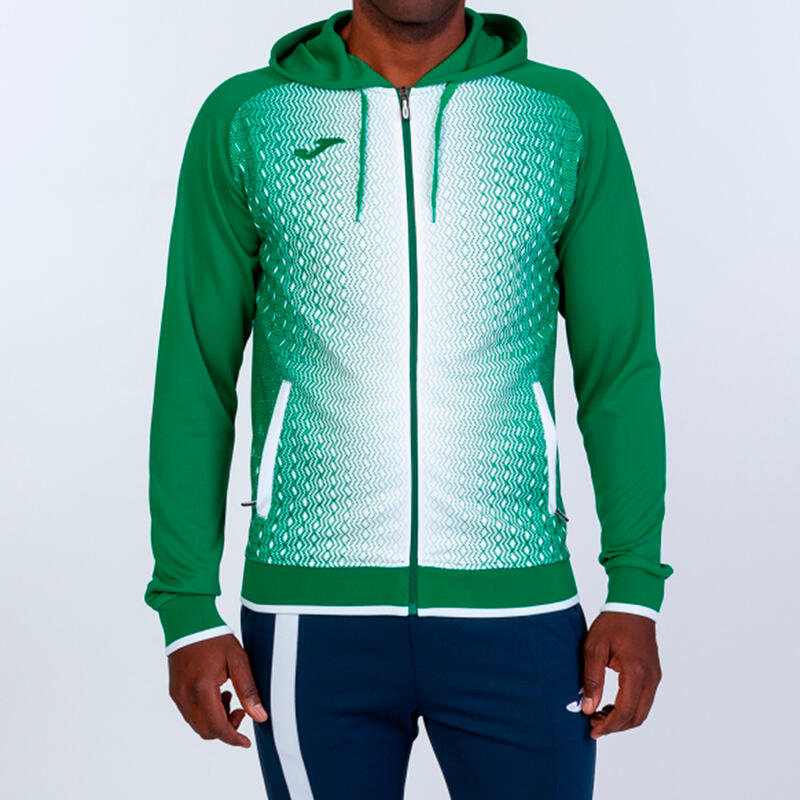 Chaqueta con capucha Hombre Joma Supernova verde blanco