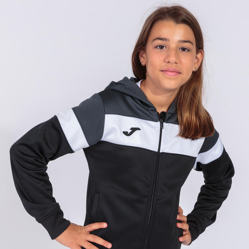 Chaqueta Con Capucha Fútbol Mujer Joma Crew IV Negro