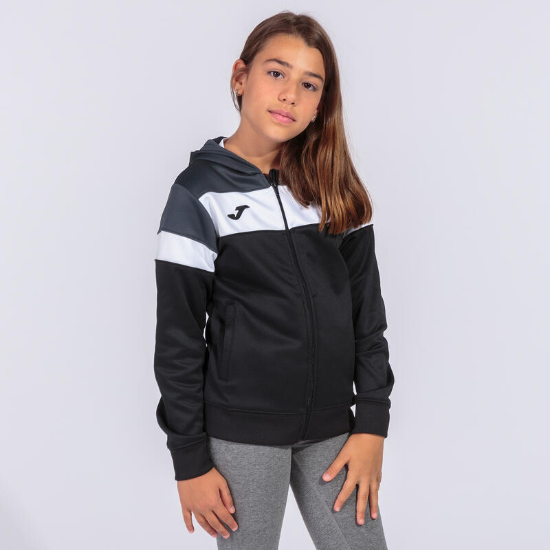 Chaqueta Con Capucha Fútbol Mujer Joma Crew IV Negro