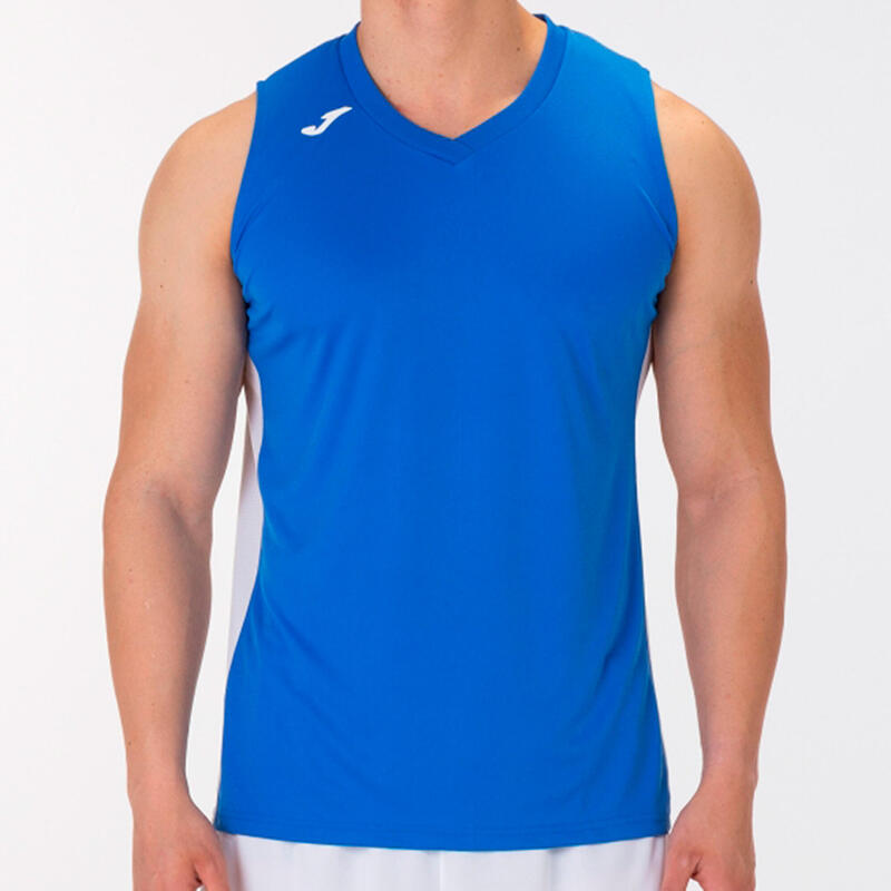 T-shirt de alça basquetebol Homem Joma Cancha iii azul royal branco