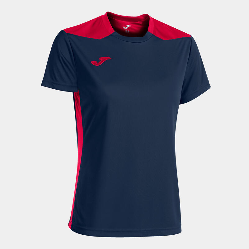 Camiseta Manga Corta Fútbol Mujer Joma Championship VI Marino