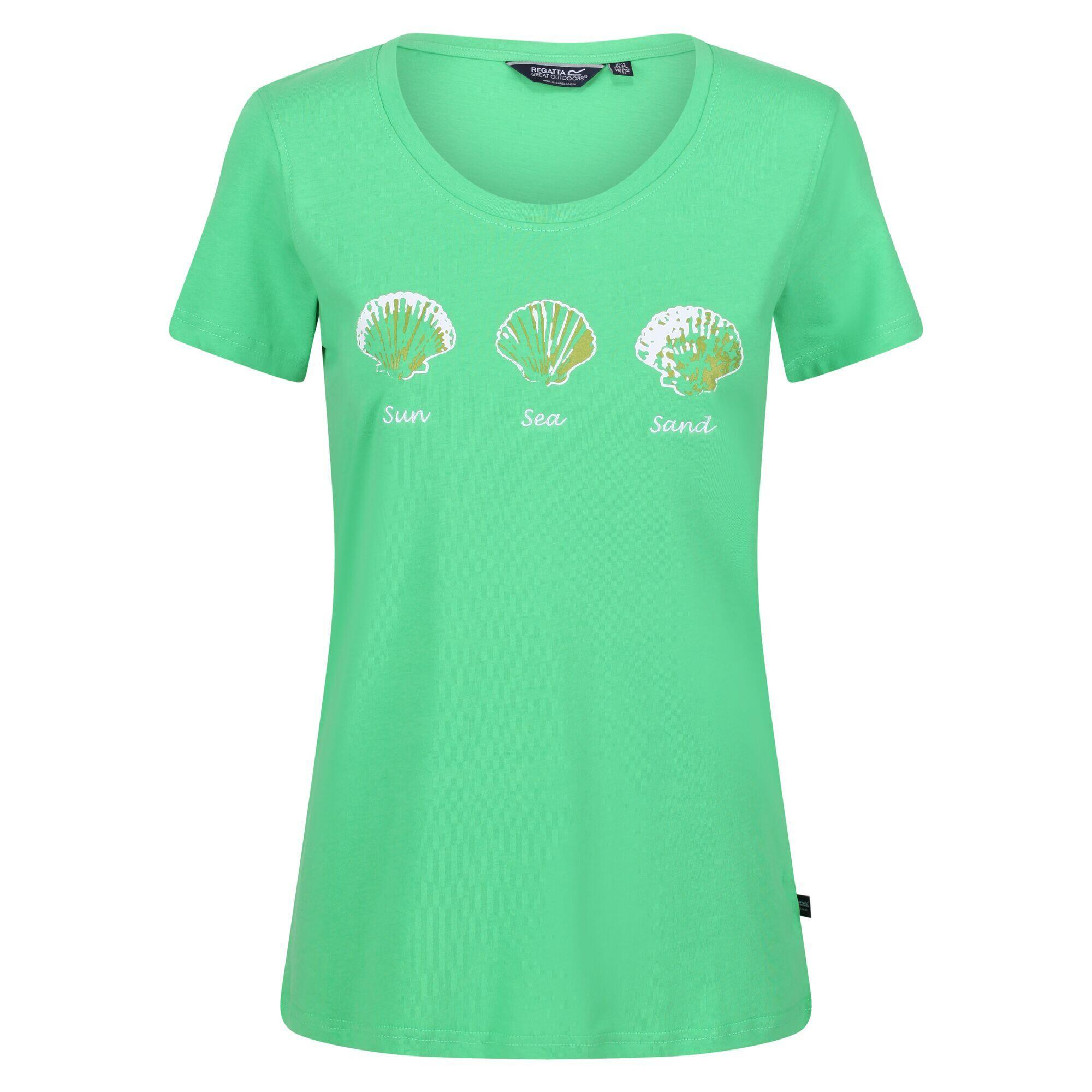 REGATTA Womens/Ladies Filandra VI Seashells TShirt (Vibrant Green)