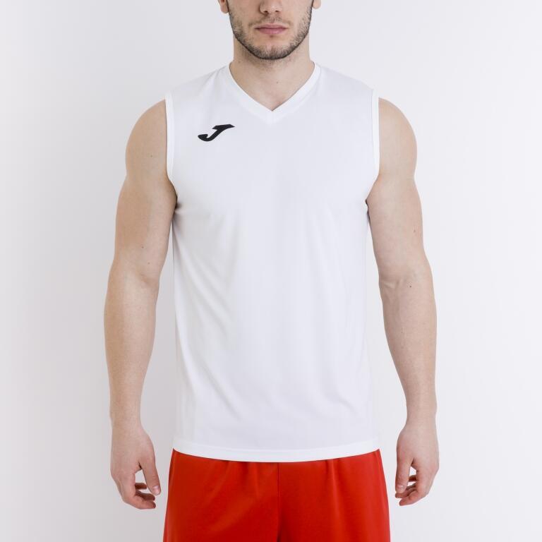 Camiseta Sin Mangas Baloncesto Hombre Joma Combi Blanco