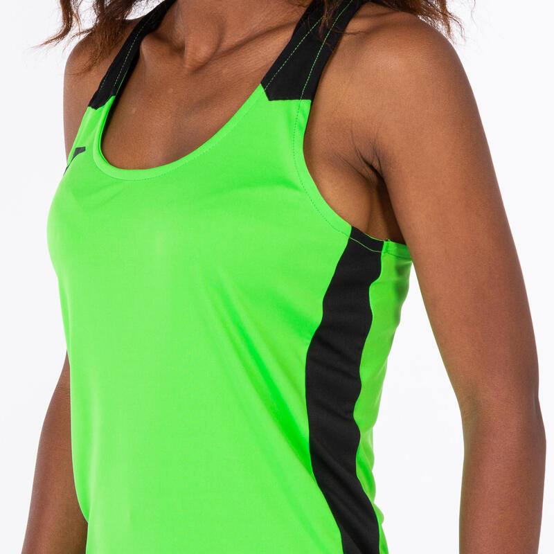 Camiseta Tirantes Running Mujer Joma Record II Verde Flúor