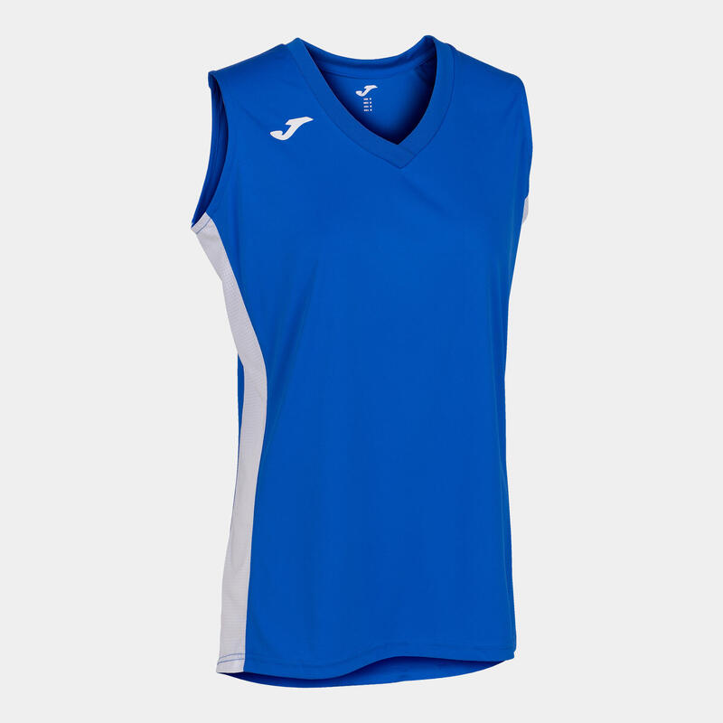 T-shirt de alça basquetebol Mulher Joma Cancha iii azul royal branco