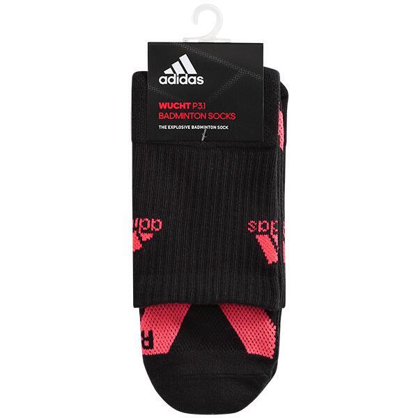 wucht P3.1 Unisex Mid Cut Badminton Socks - Black/Turbo