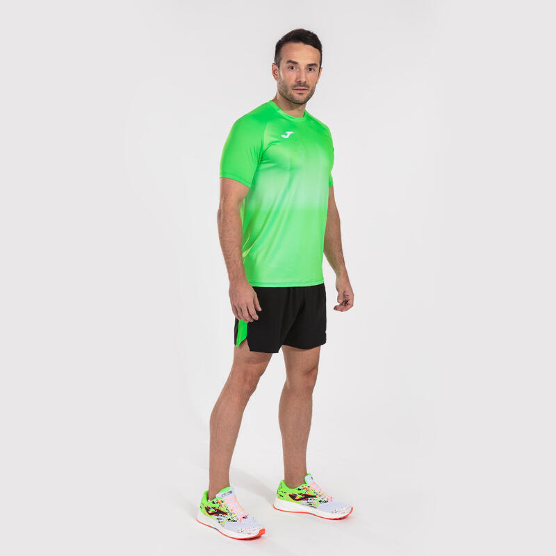 Camiseta Manga Corta Running Hombre Joma Elite VII Verde Flúor