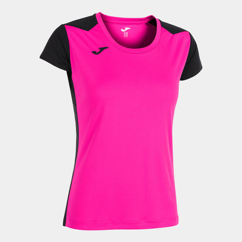 Camiseta Manga Corta Running Mujer Joma Record II Rosa Flúor