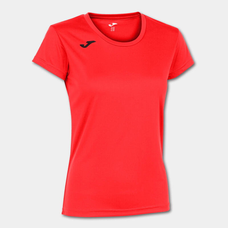 Camiseta Manga Corta Running Mujer Joma Record II Coral Flúor