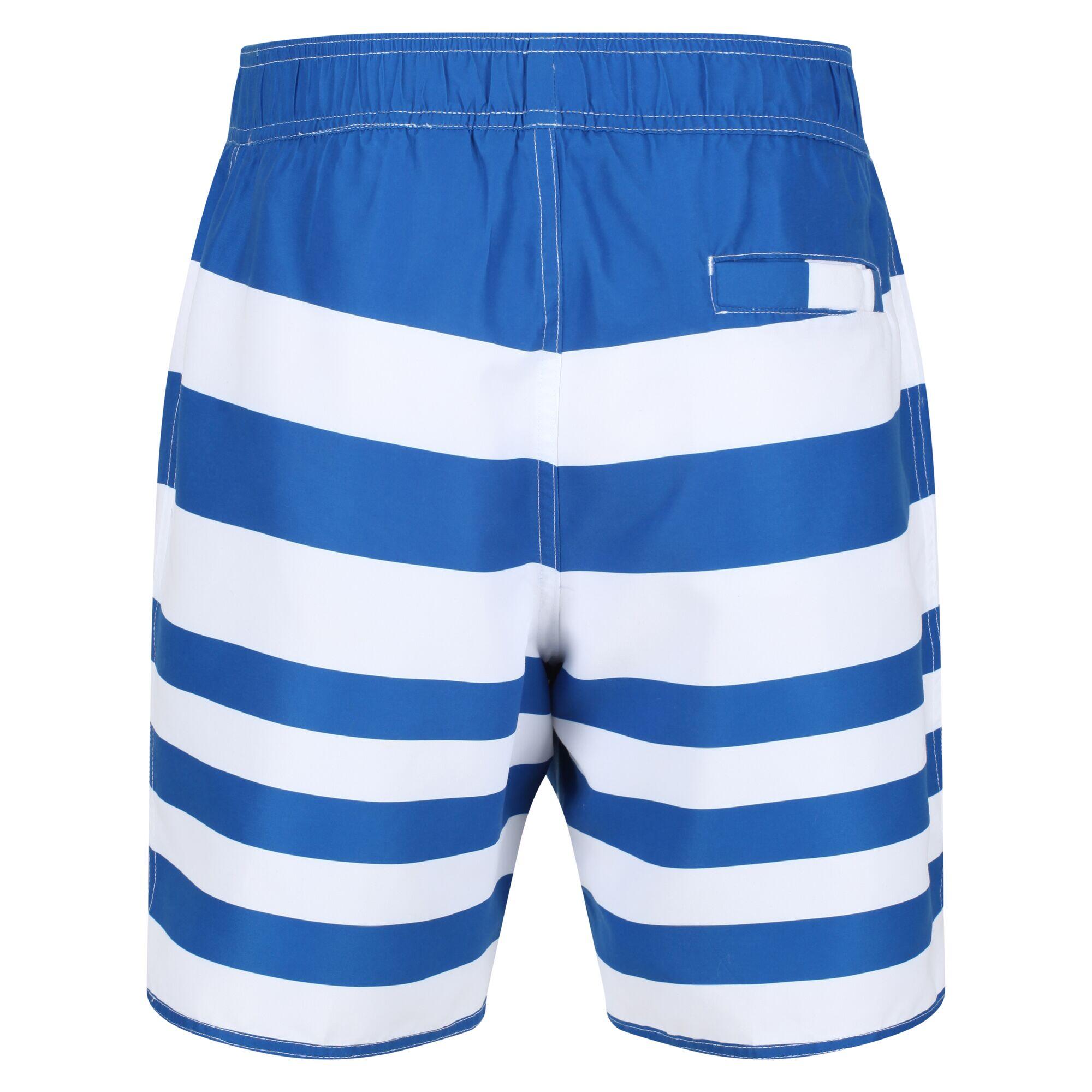 Mens Hamza Striped Swim Shorts (Lapis Blue) 2/5
