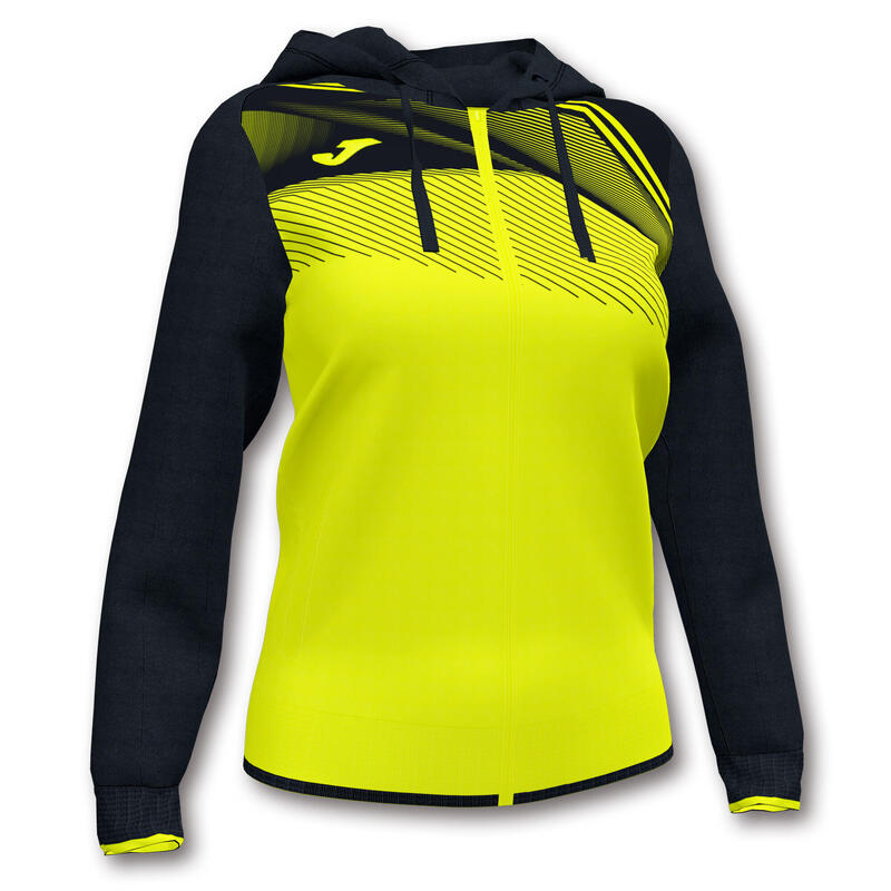 Chaqueta Con Capucha Fútbol Mujer Joma Supernova II Amarillo Flúor