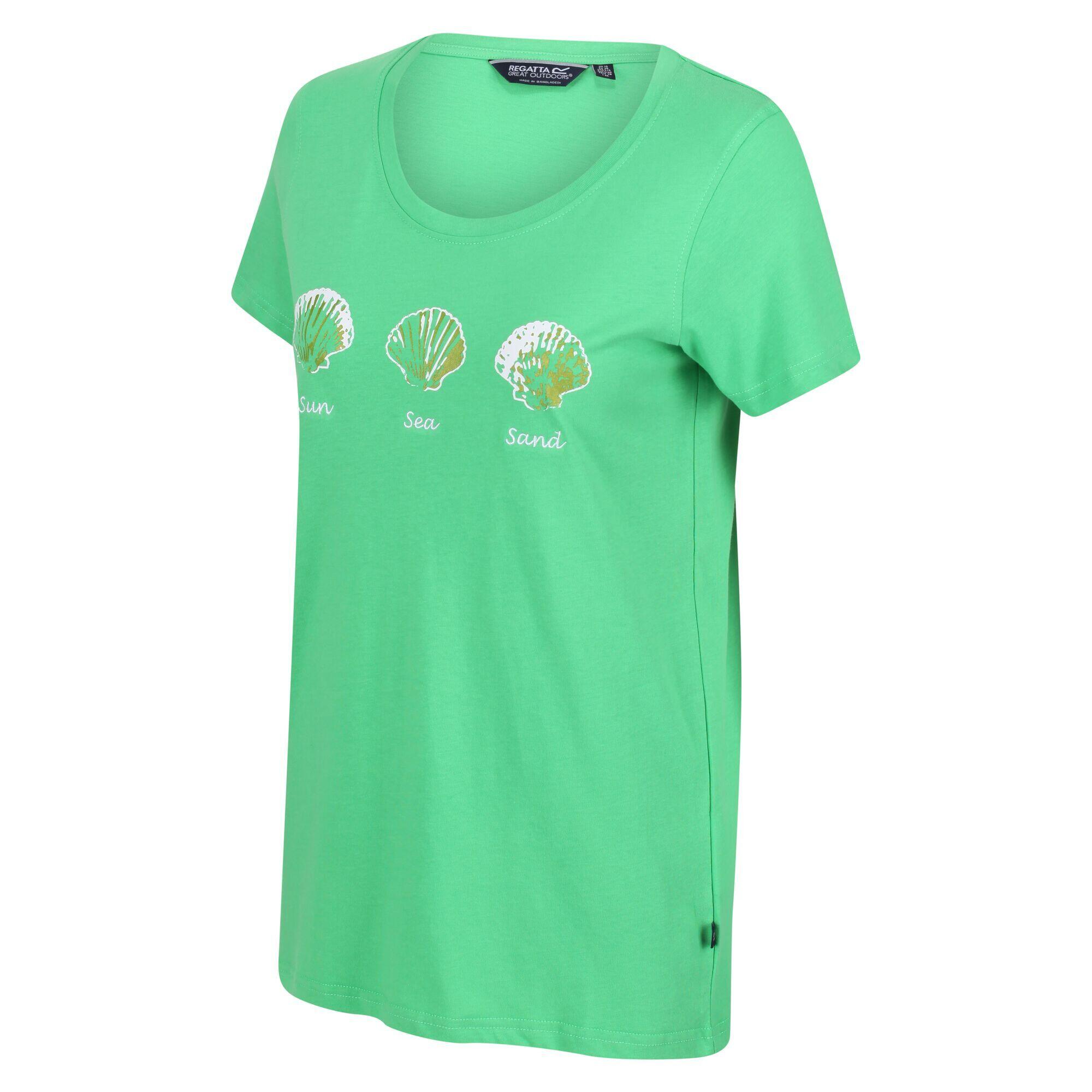 Womens/Ladies Filandra VI Seashells TShirt (Vibrant Green) 3/5