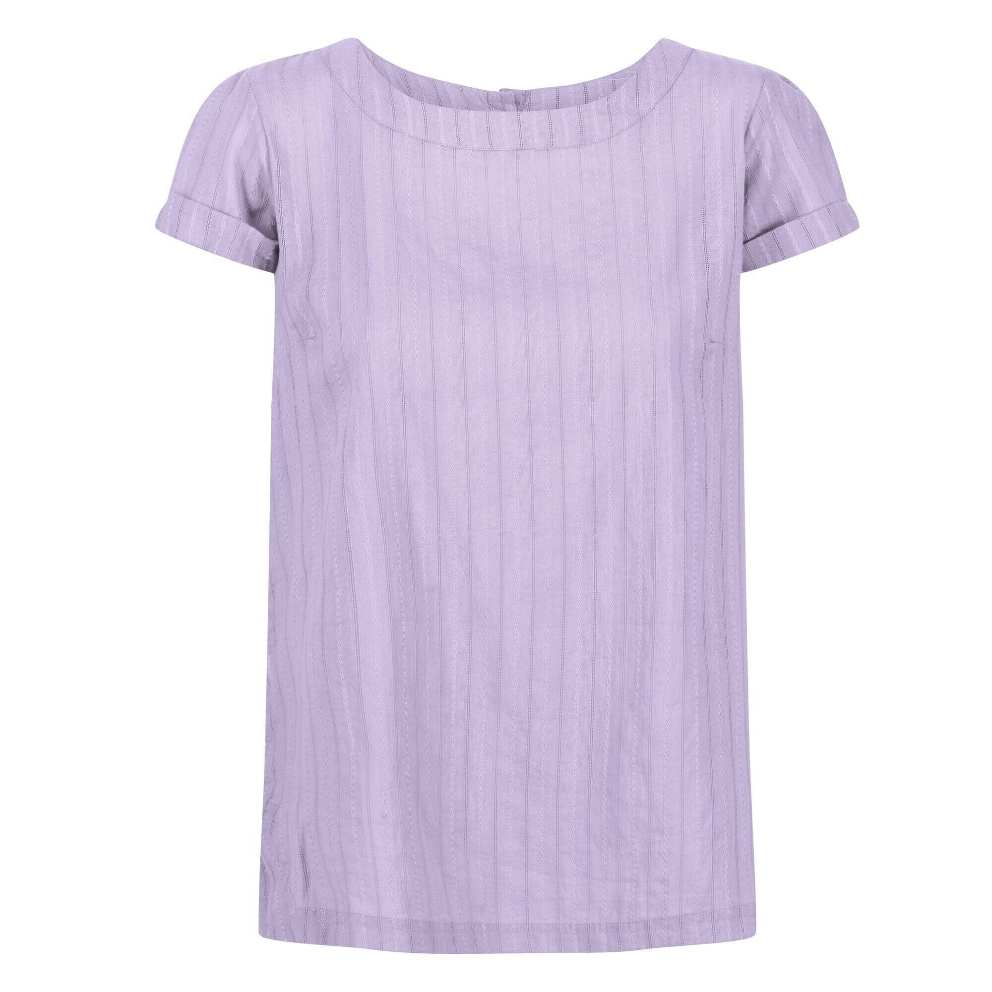 Womens/Ladies Jaelynn Dobby Cotton TShirt (Pastel Lilac) 1/5