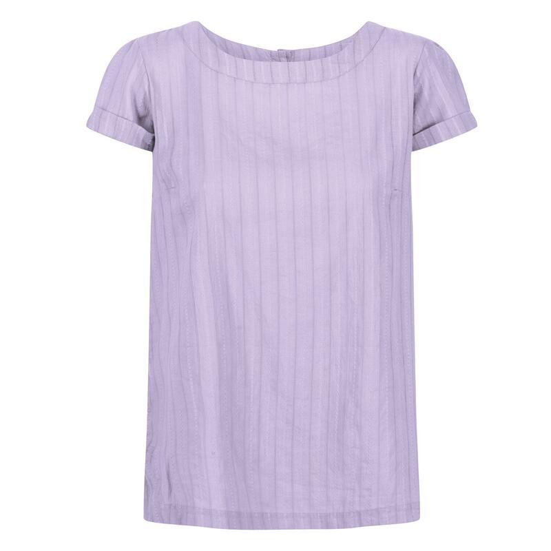 Camiseta Jaelynn Dobby de Algodón para Mujer Lila Pastel