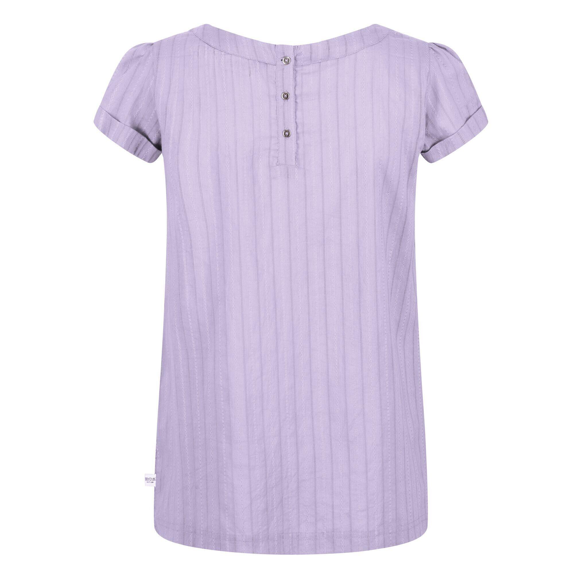 Womens/Ladies Jaelynn Dobby Cotton TShirt (Pastel Lilac) 2/5