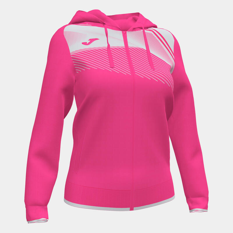 Chaqueta Con Capucha Fútbol Mujer Joma Supernova II Rosa Flúor