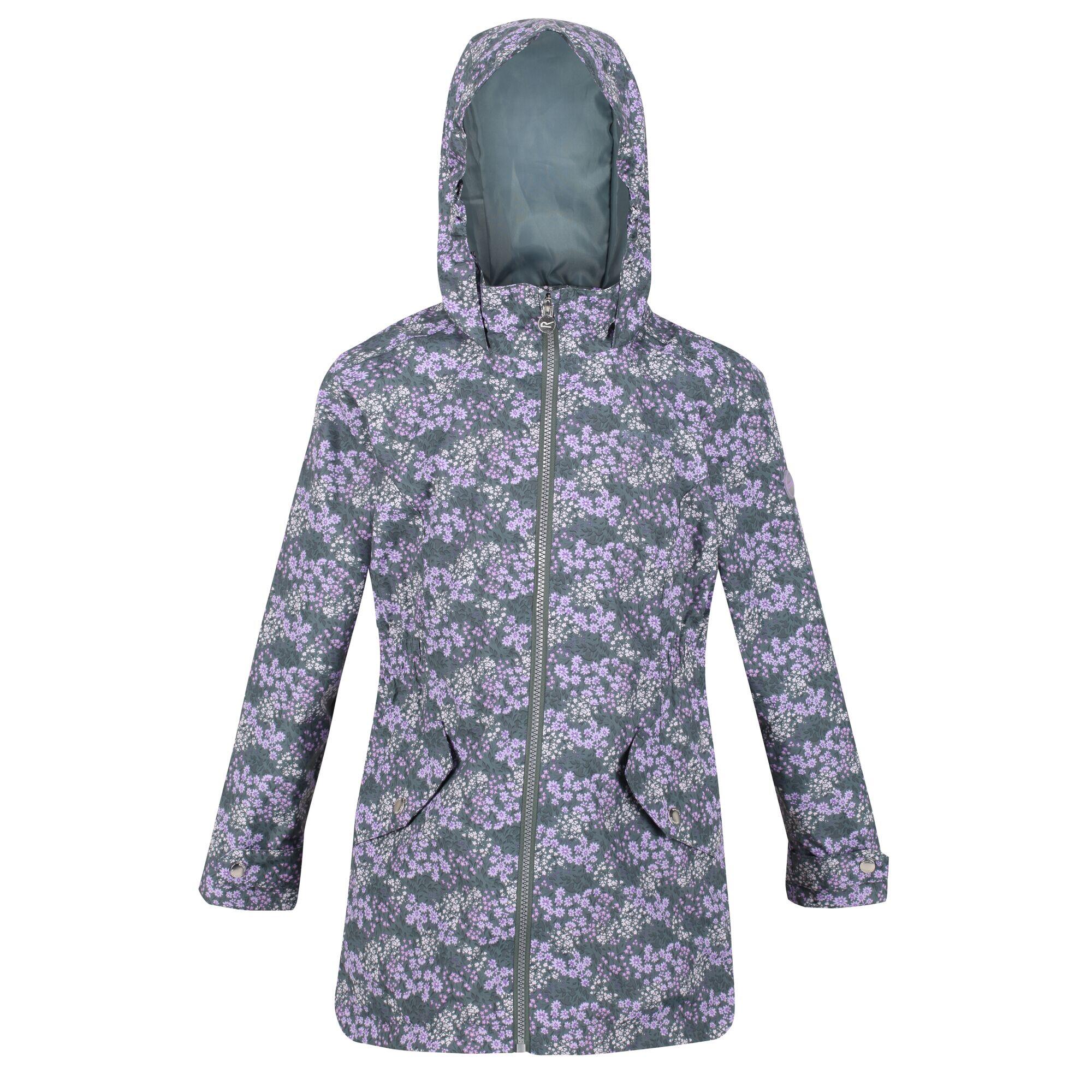 REGATTA Childrens/Kids Talei Floral Waterproof Jacket (Balsam Green)