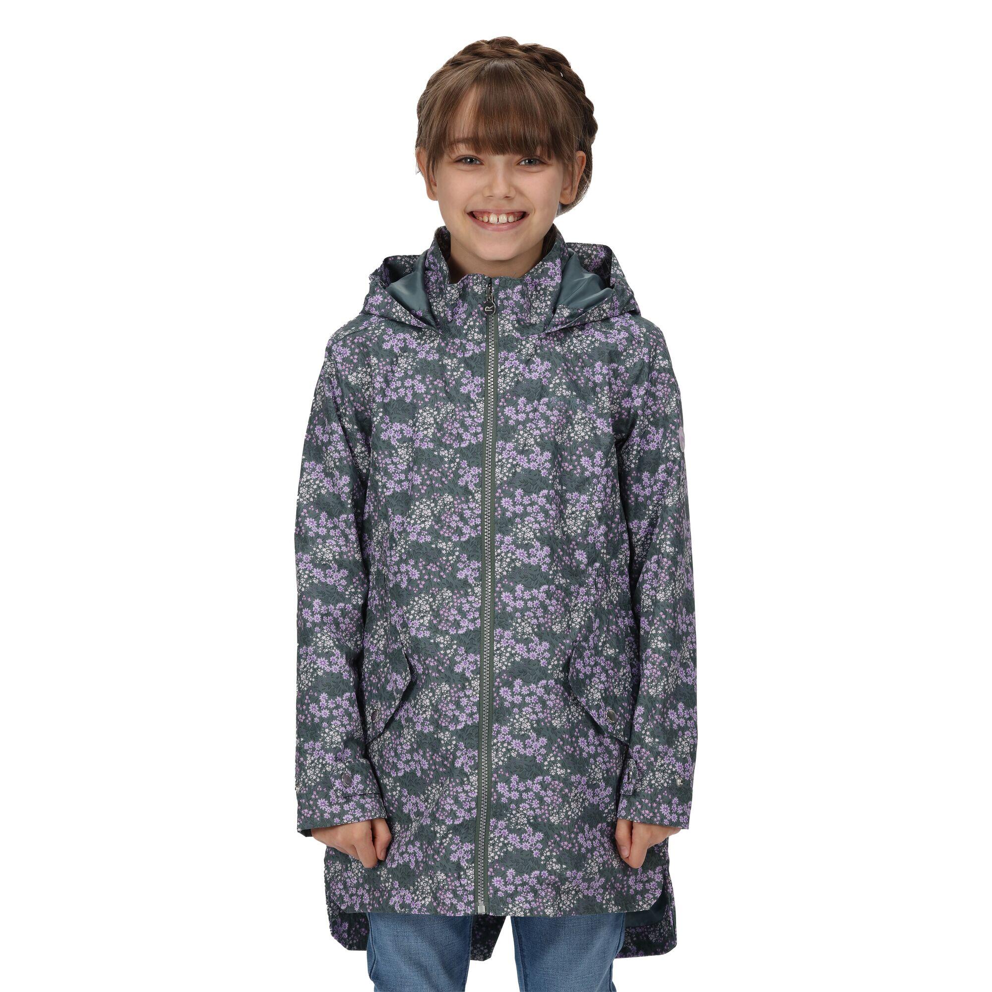 Childrens/Kids Talei Floral Waterproof Jacket (Balsam Green) 4/5