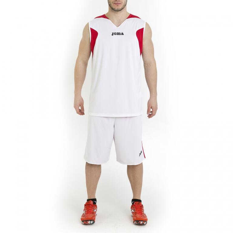 Conjunto basquetebol Rapaz Joma Reversible vermelho branco