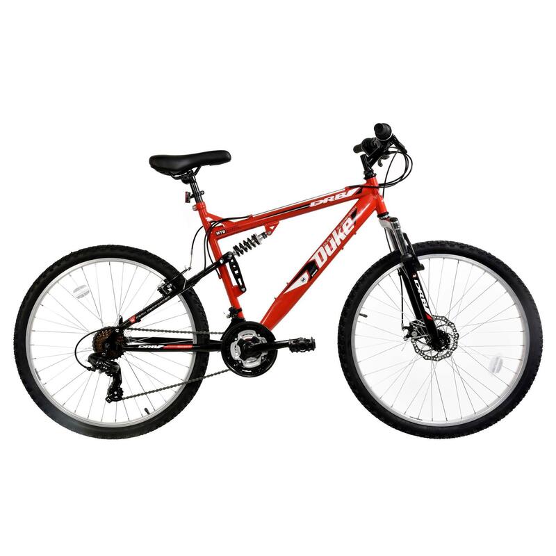 Dallingridge Duke Full Suspension Mountain Bike, 26" Wheel - Red/Black