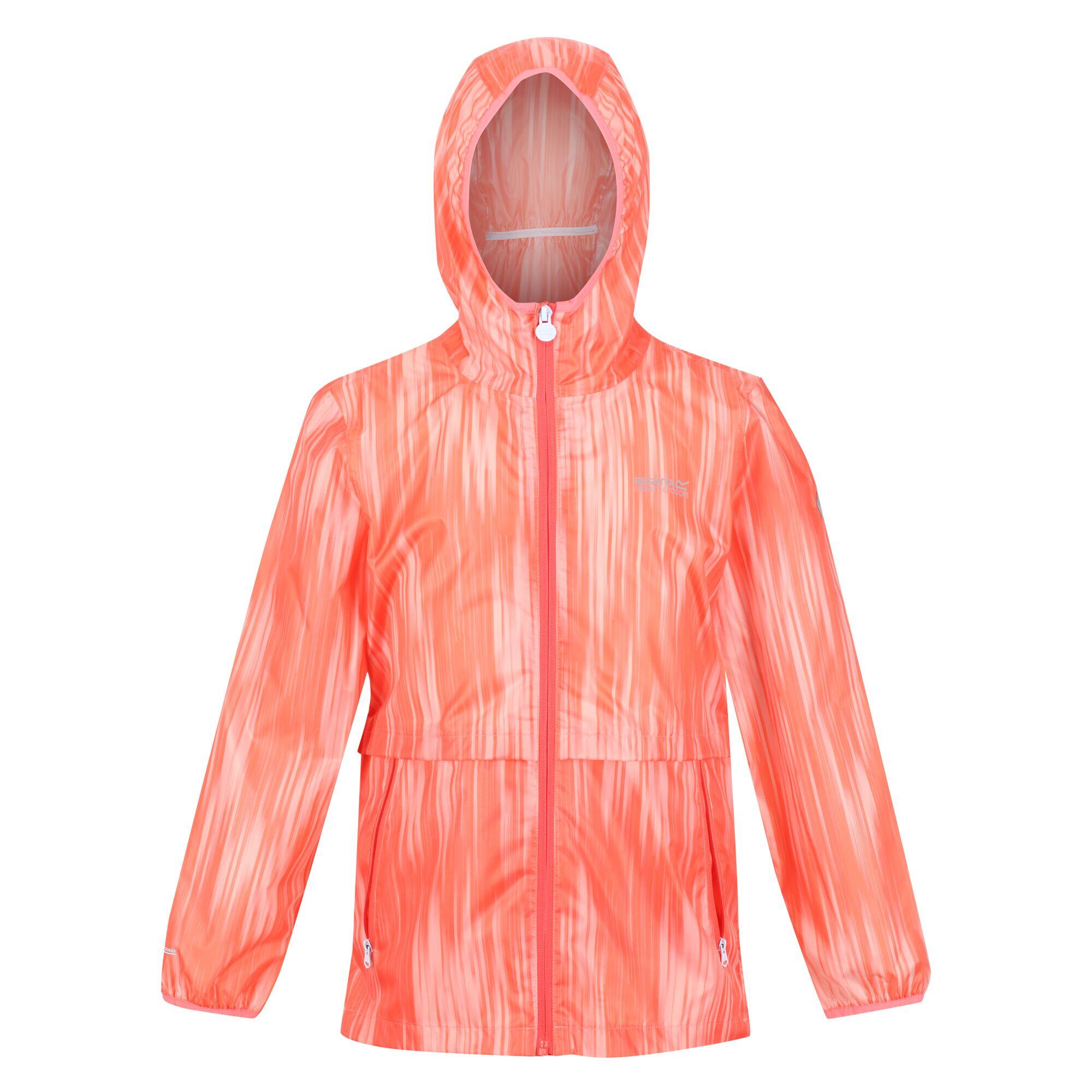 REGATTA Childrens/Kids Bagley Gradient Packaway Waterproof Jacket (Neon Peach)