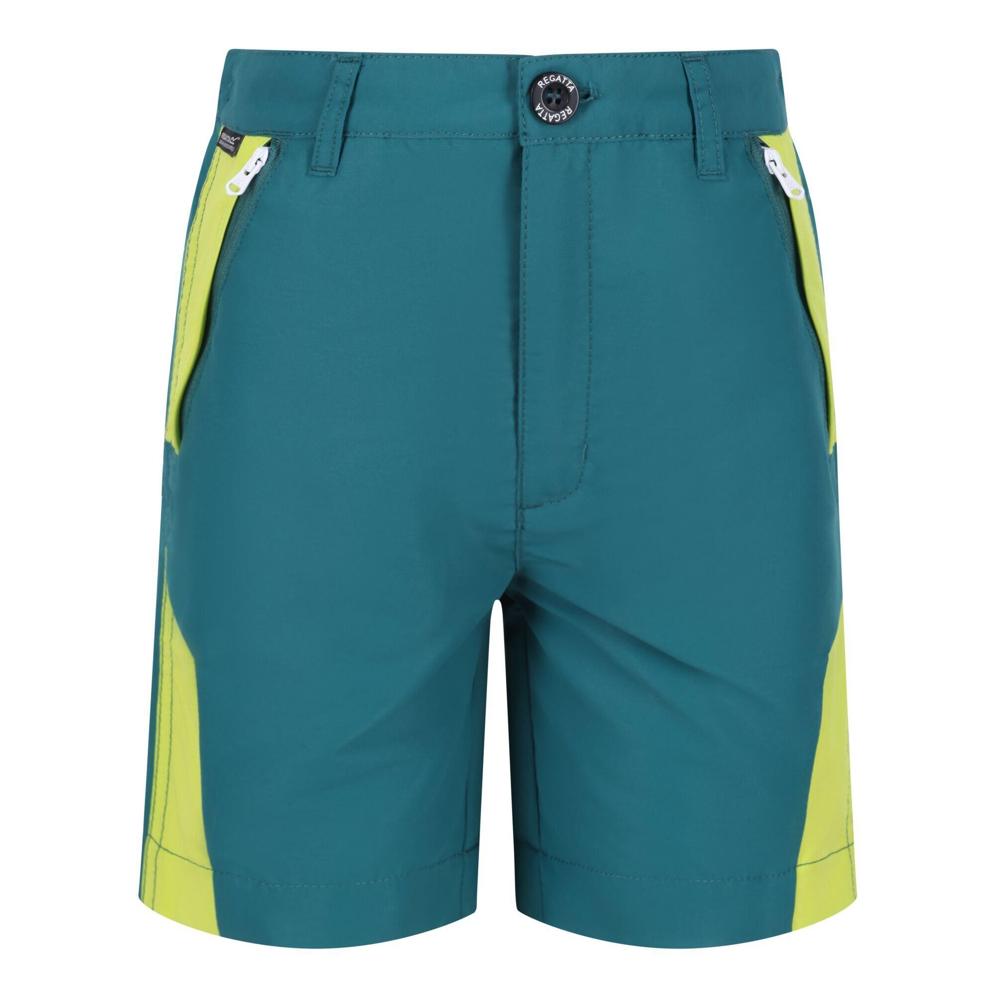 Children's SORCER shorts (Teal / Light khaki green)