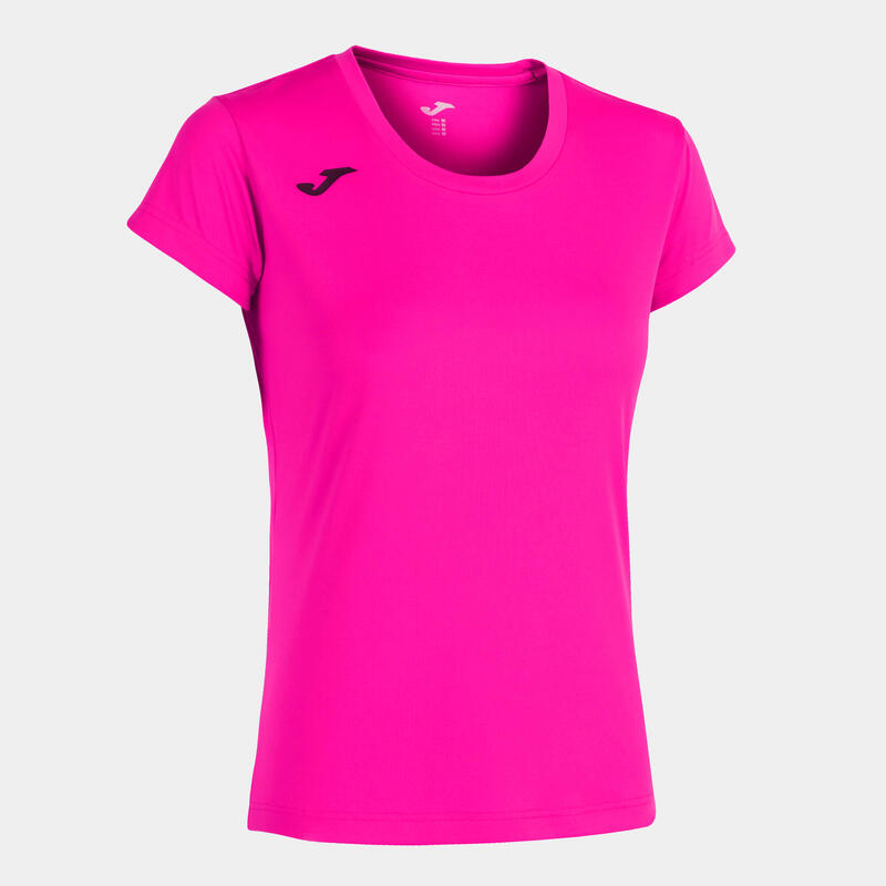 Camiseta Manga Corta Running Mujer Joma Record II Rosa Flúor