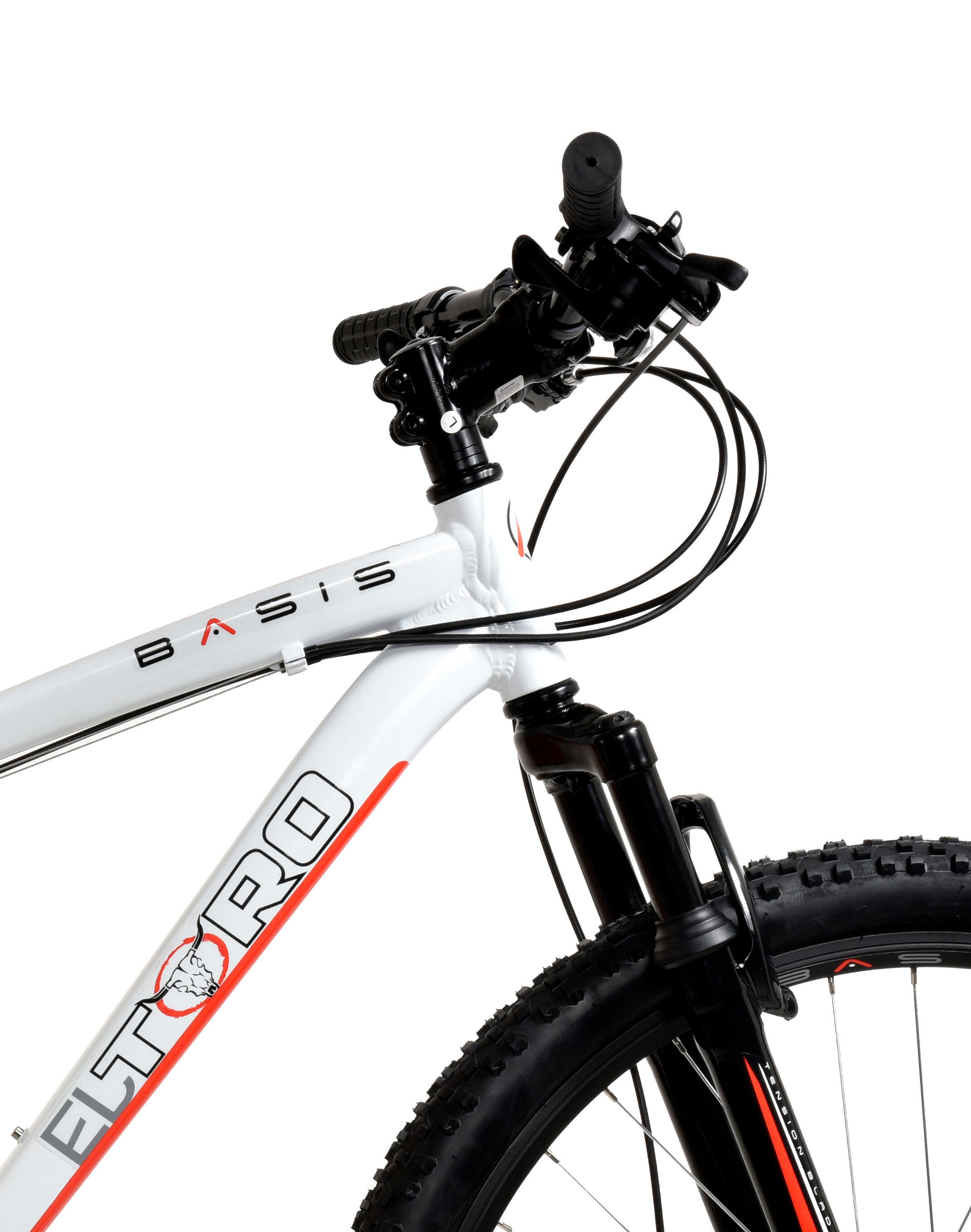 Basis El Toro Men's Hardtail Mountain Bike, 27.5In Wheel -White/Red 2/5