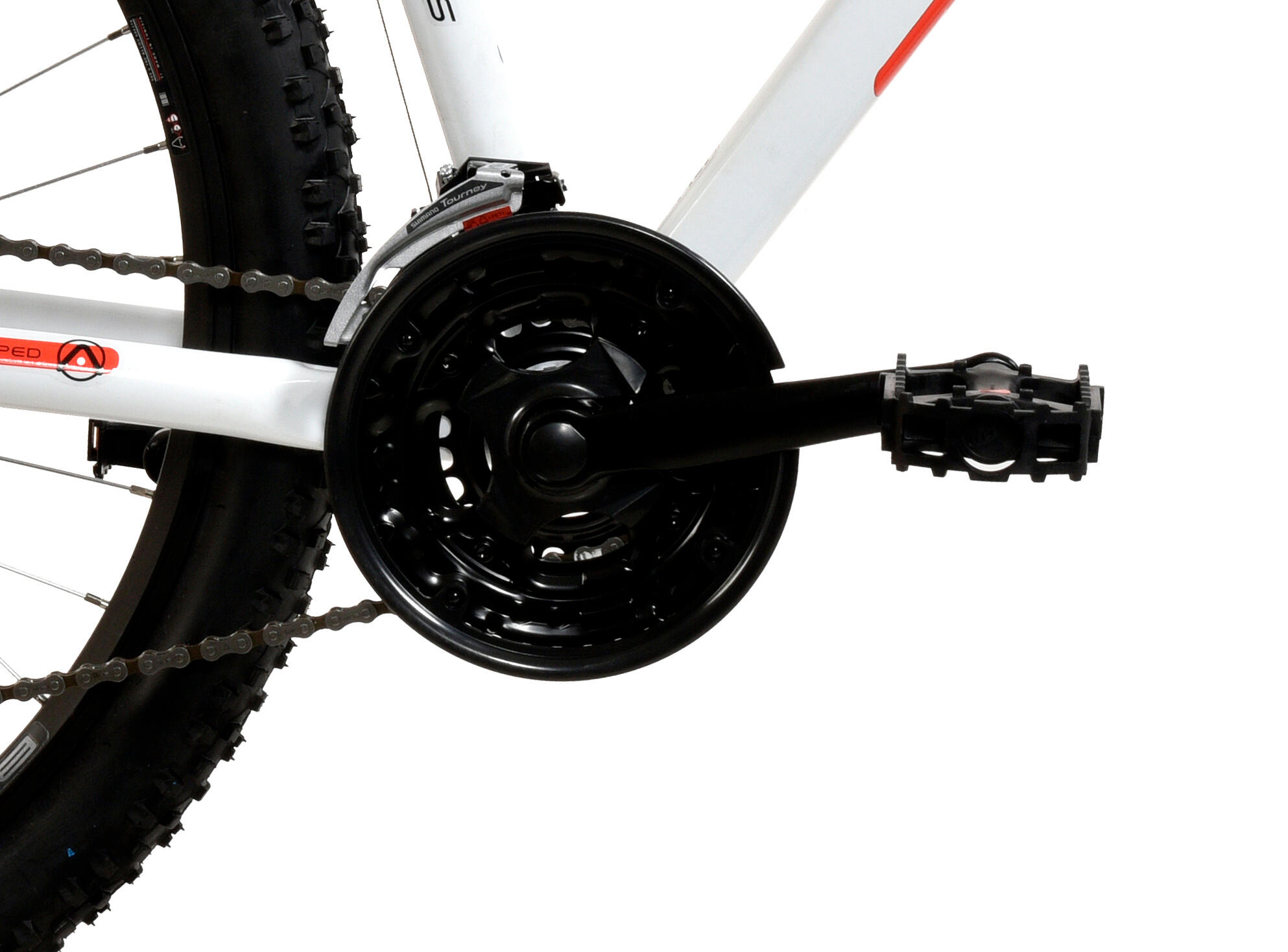 Basis El Toro Men's Hardtail Mountain Bike, 27.5In Wheel -White/Red 3/5