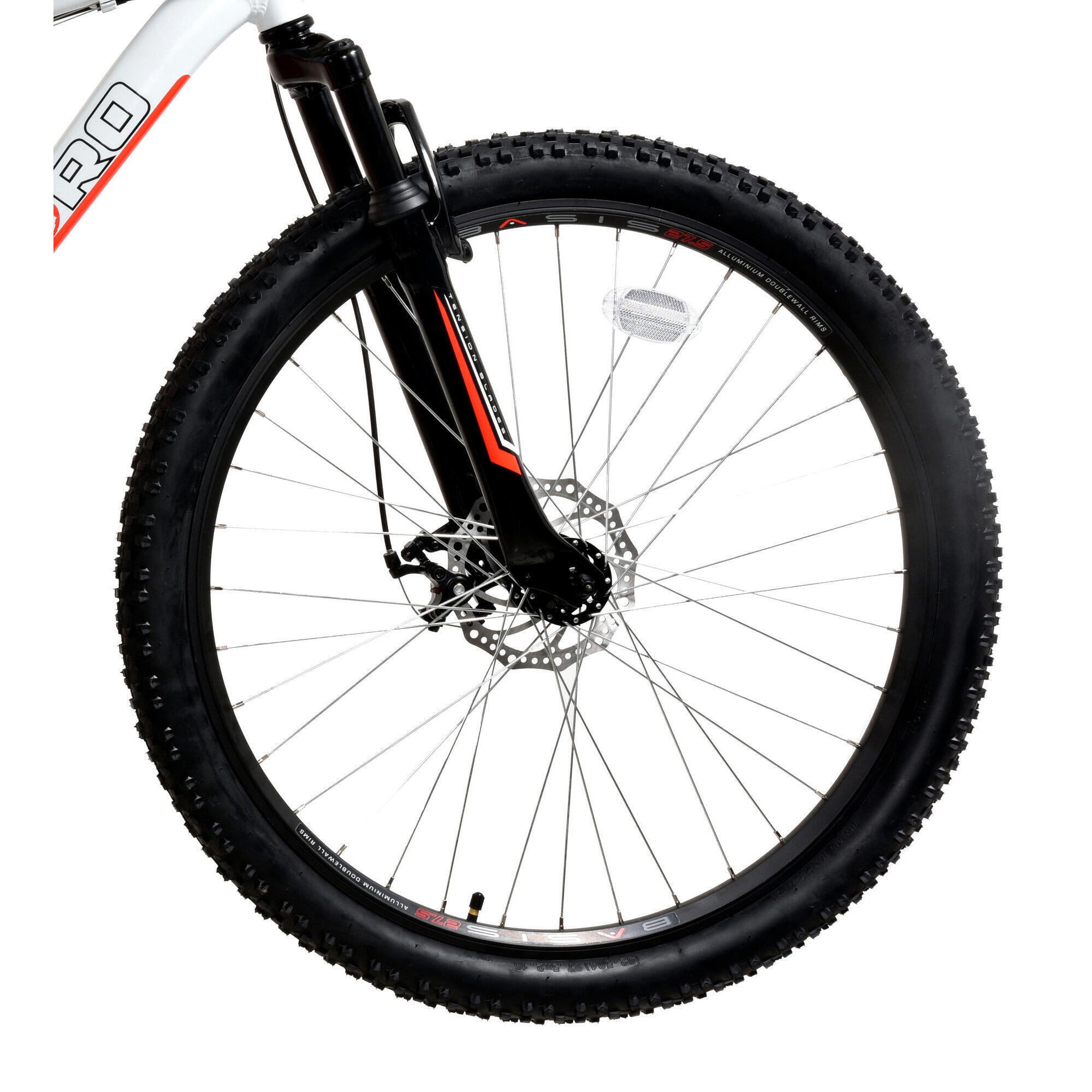 Basis El Toro Men's Hardtail Mountain Bike, 27.5In Wheel -White/Red 5/5