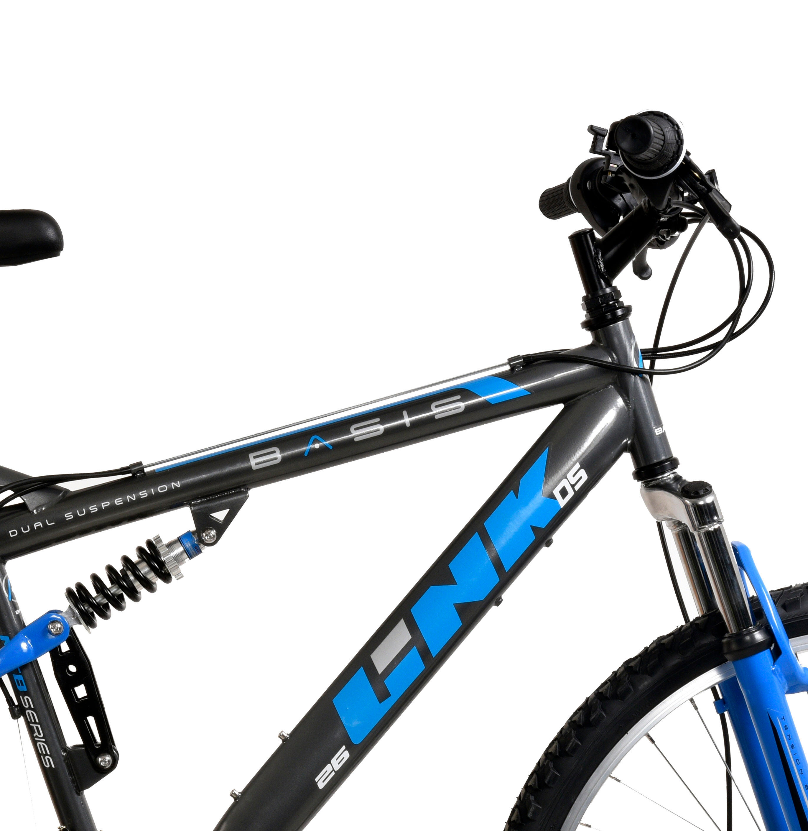 Basis Link Adult's Full Suspension Mountain Bike, 26In Wheel - Graphite/Blue 2/5