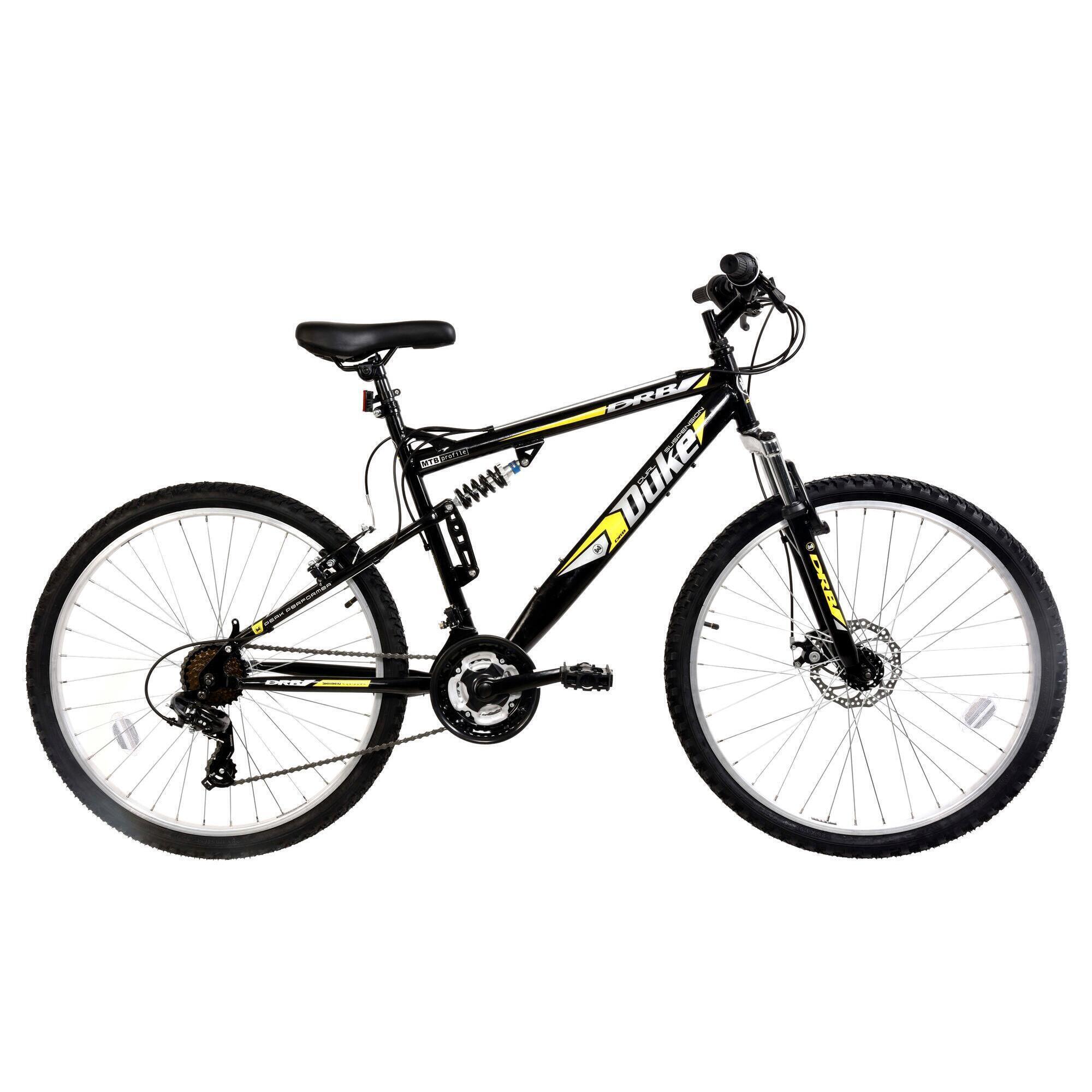 Dallingridge Duke Full Suspension Mountain Bike, 26In Wheel - Black/Yellow 1/5