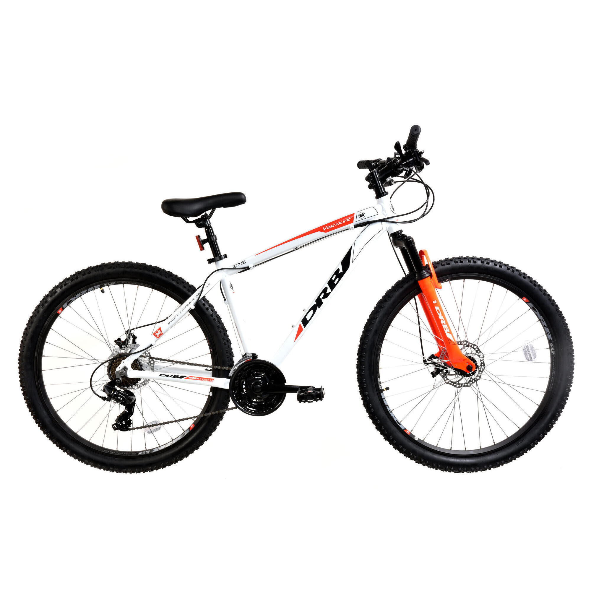 DALLINGRIDGE Dallingridge Viscount Men's Hardtail Mountain Bike, 27.5In Wheel - White/Red