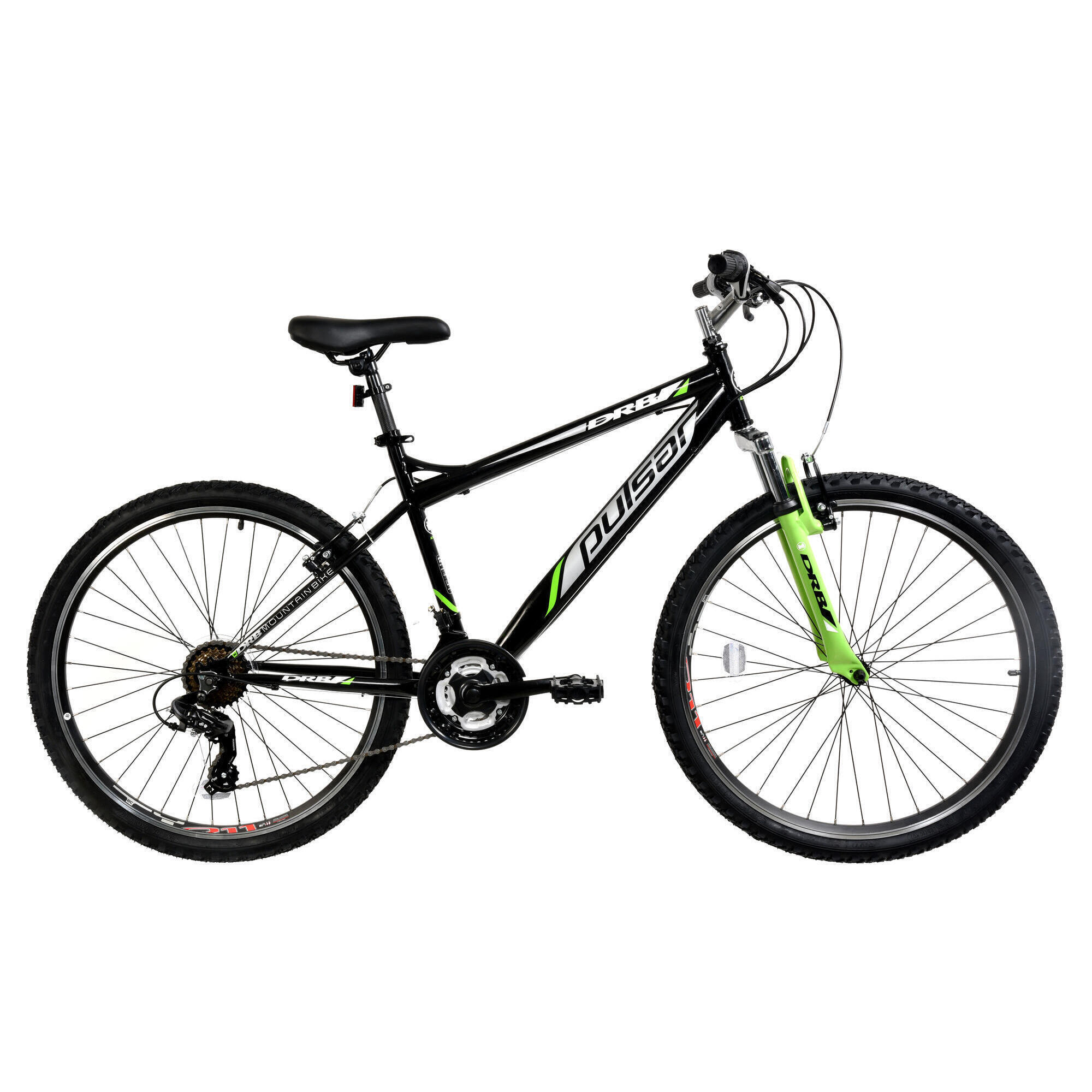 Dallingridge Pulsar Adult's Hardtail Mountain Bike, 26In Wheel - Black/Green 1/5