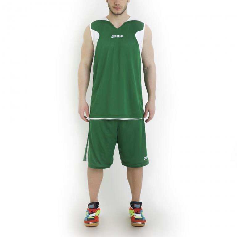Conjunto basquetebol Rapaz Joma Reversible verde branco