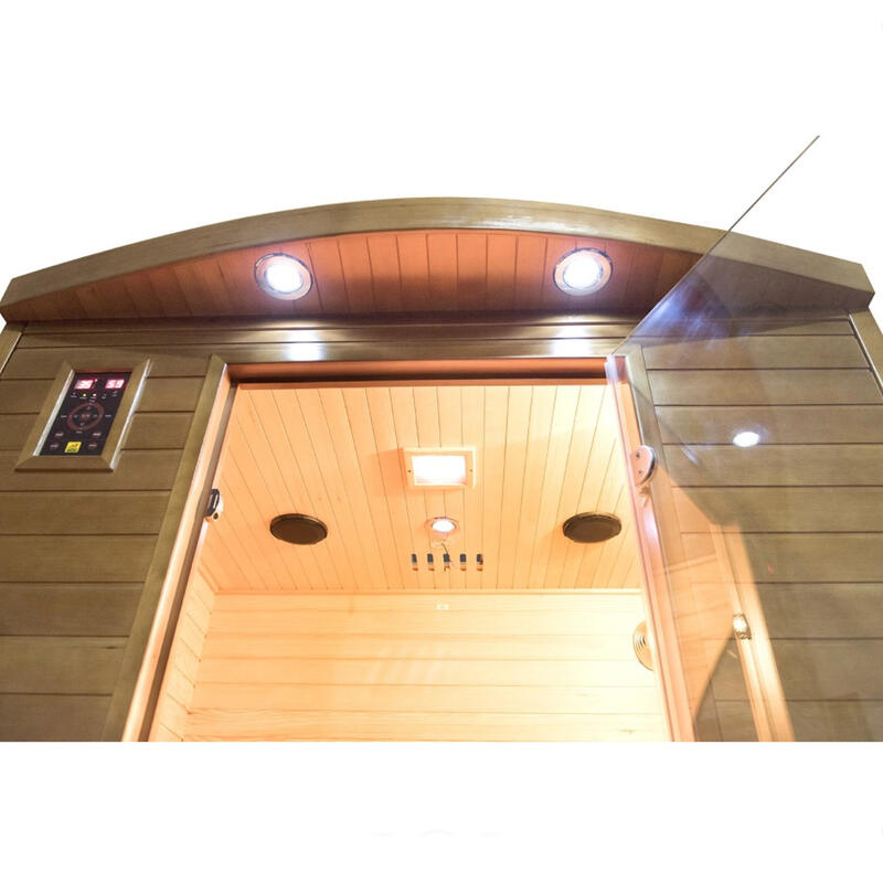 Sauna infrarouge pour 2 personnes - bois de qualité - éclairage LED