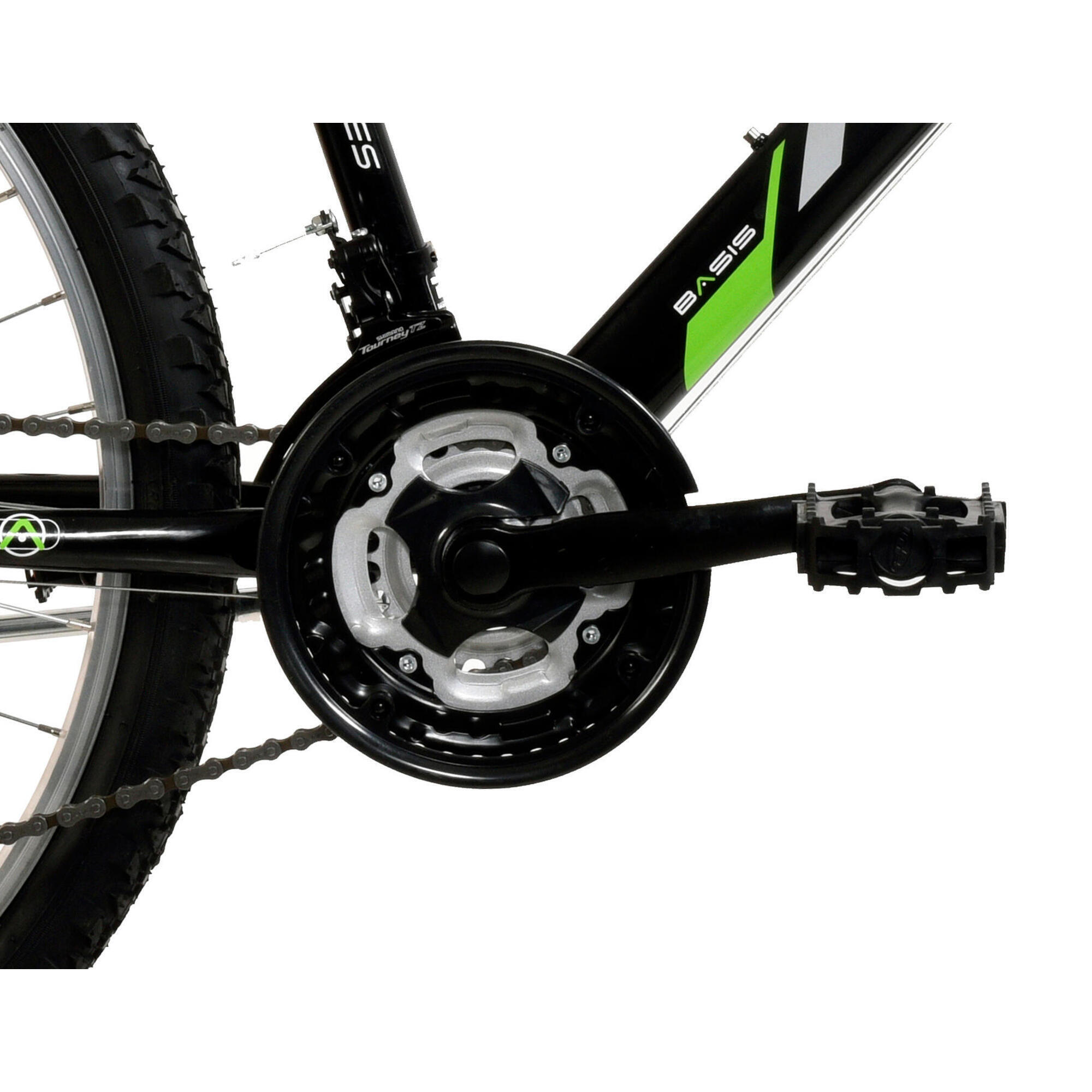 Basis MRX Pro Adult's Hardtail Mountain Bike, 26In Wheel - Black/Green 3/5