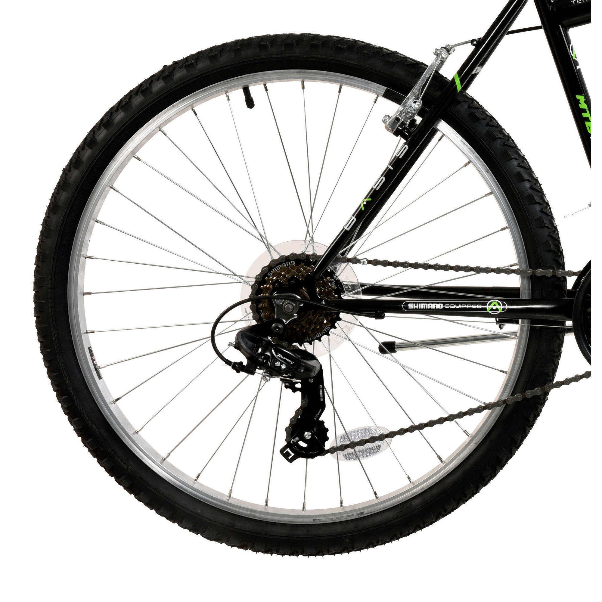 Basis MRX Pro Adult's Hardtail Mountain Bike, 26In Wheel - Black/Green 4/5