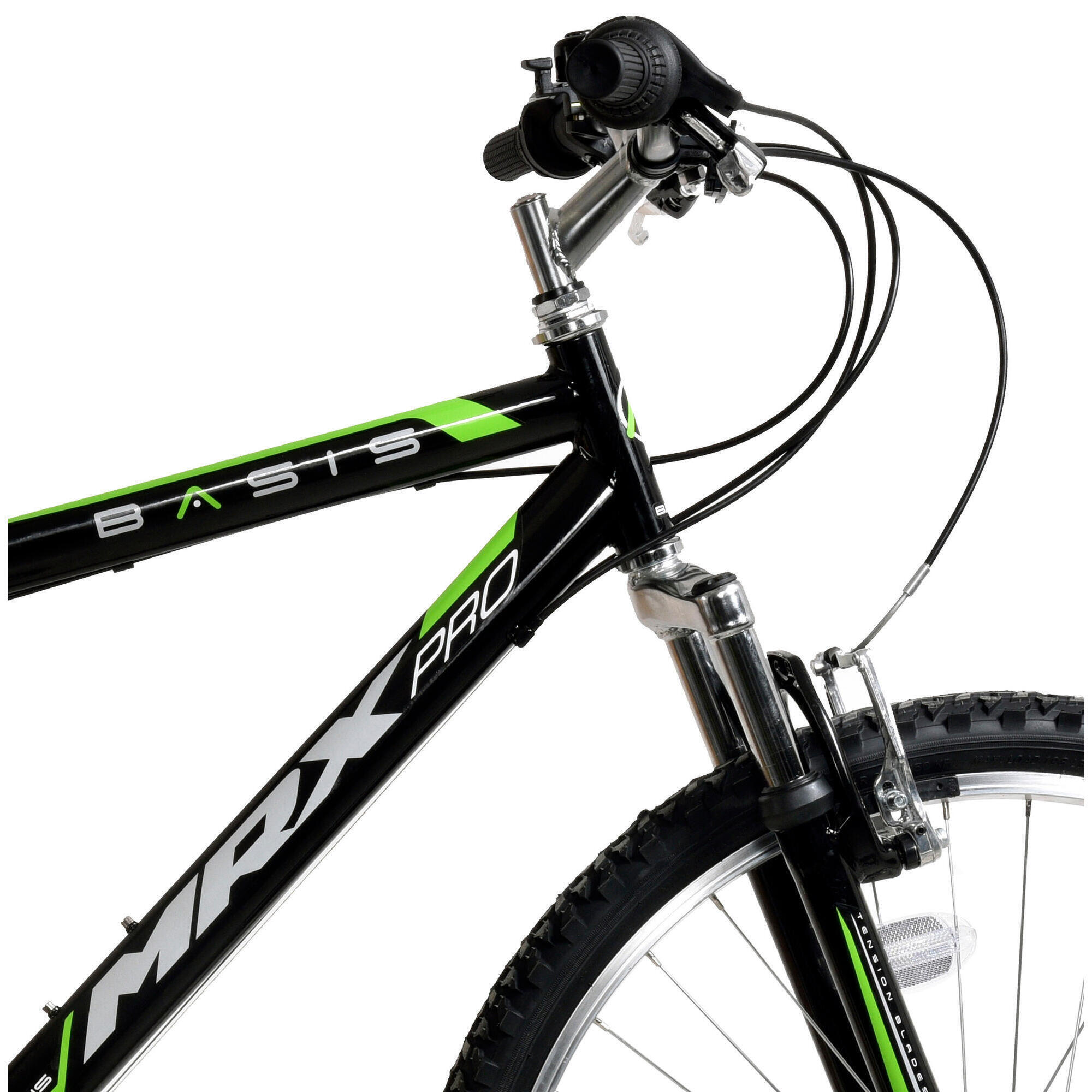 Basis MRX Pro Adult's Hardtail Mountain Bike, 26In Wheel - Black/Green 5/5