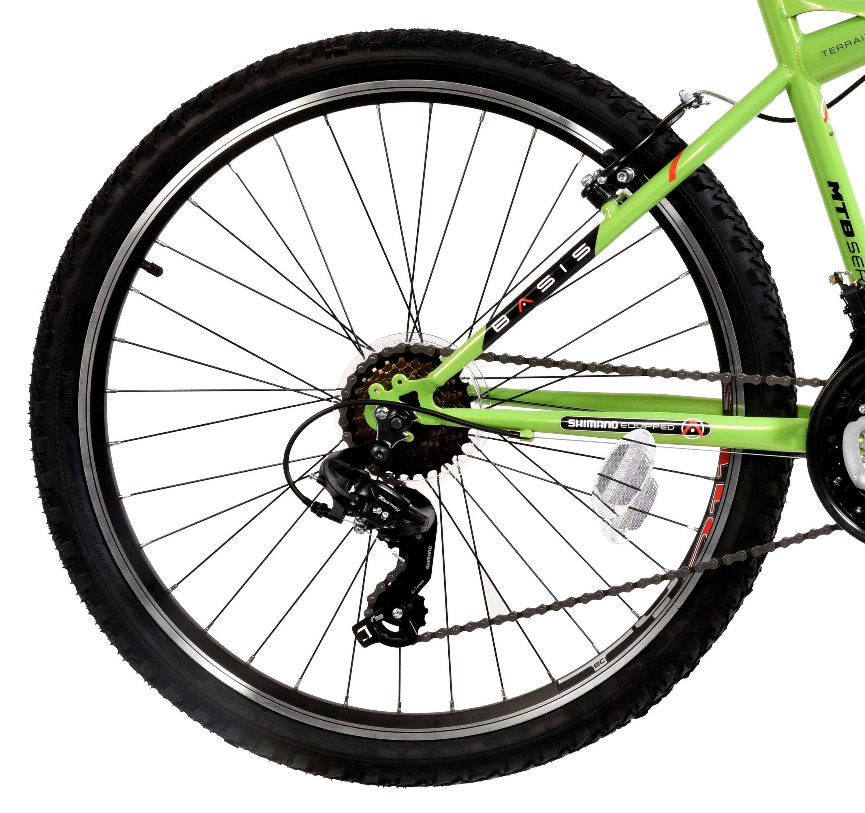 Basis Connect Adult's Hardtail Mountain Bike, 26In Wheel - Green/Black 5/5