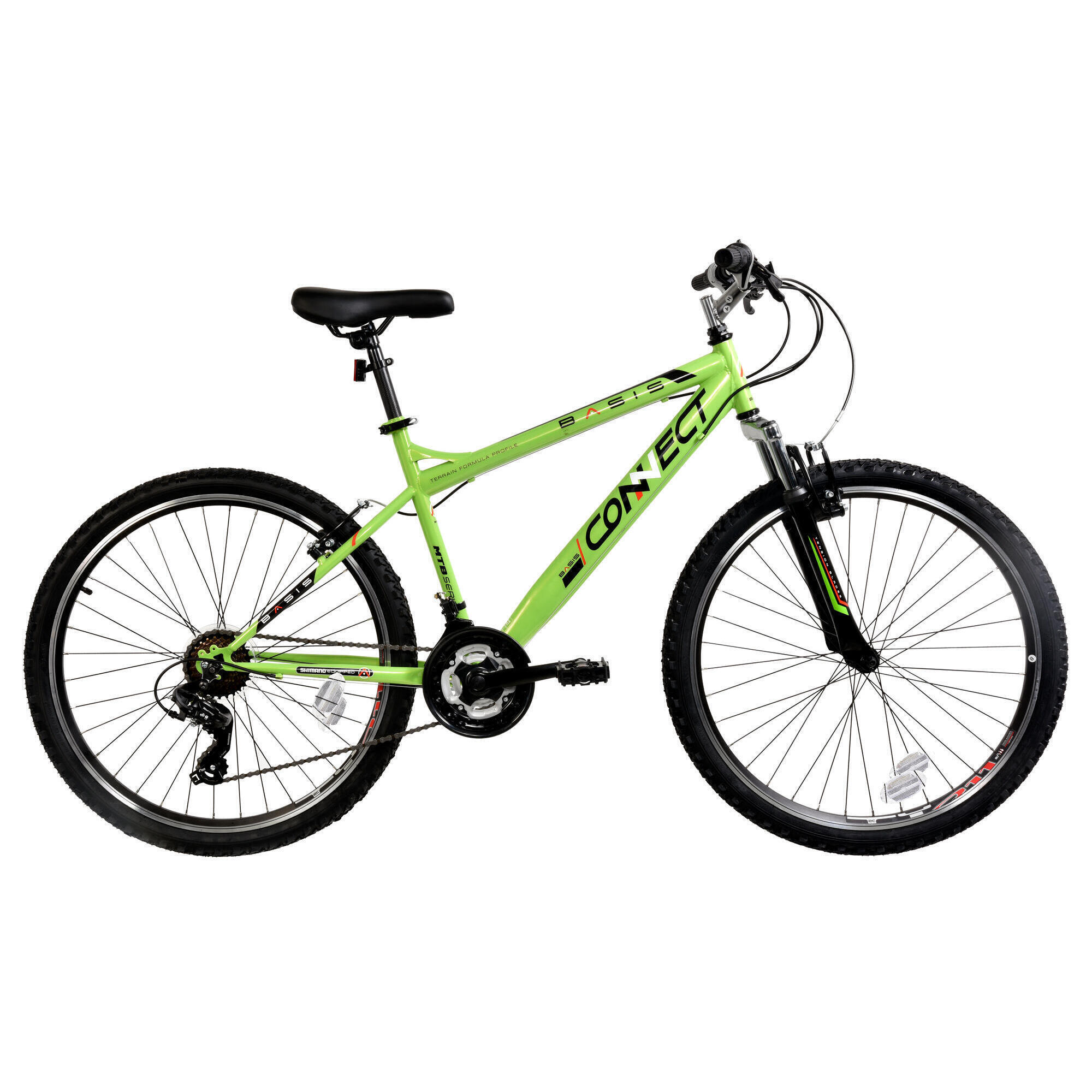 Basis Connect Adult's Hardtail Mountain Bike, 26In Wheel - Green/Black 1/5