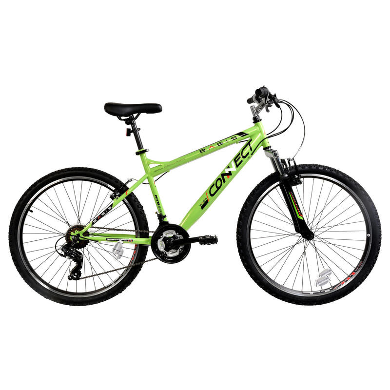 Basis Connect Adult's Hardtail Mountain Bike, 26In Wheel - Green/Black
