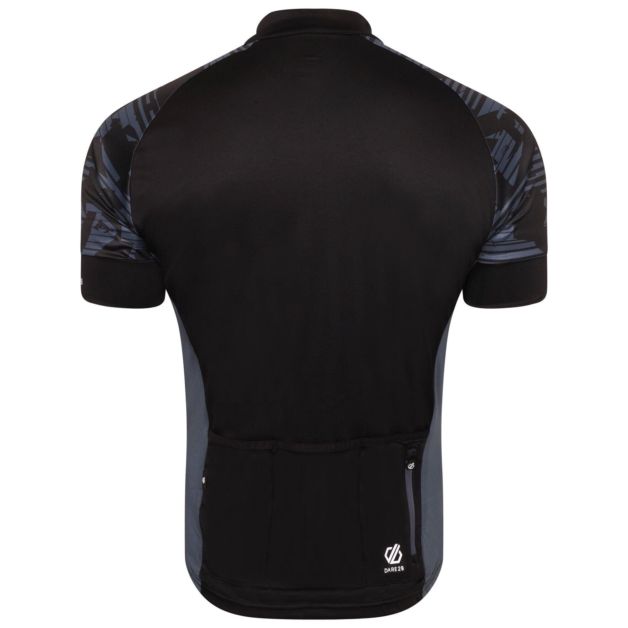 Mens Stay The Course II Downshift Print Cycling Jersey (Black) 2/5
