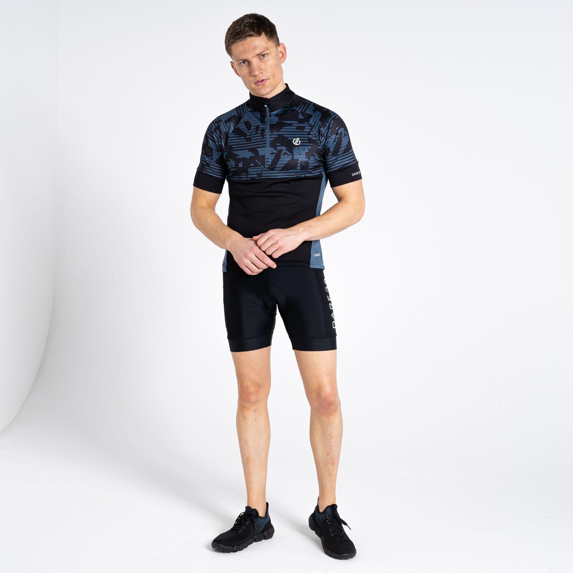Mens Stay The Course II Downshift Print Cycling Jersey (Black) 4/5
