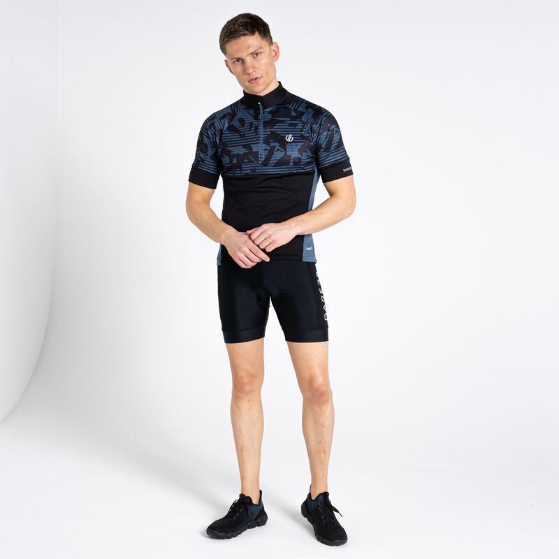 Jersey de Ciclismo Stay The Course II Estampado Downshift para Hombre Negro