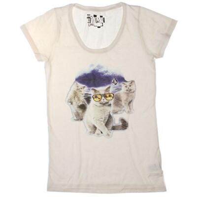 VOLCOM Moon Cat Oatmeal S/S Tee - Style: Oatmeal