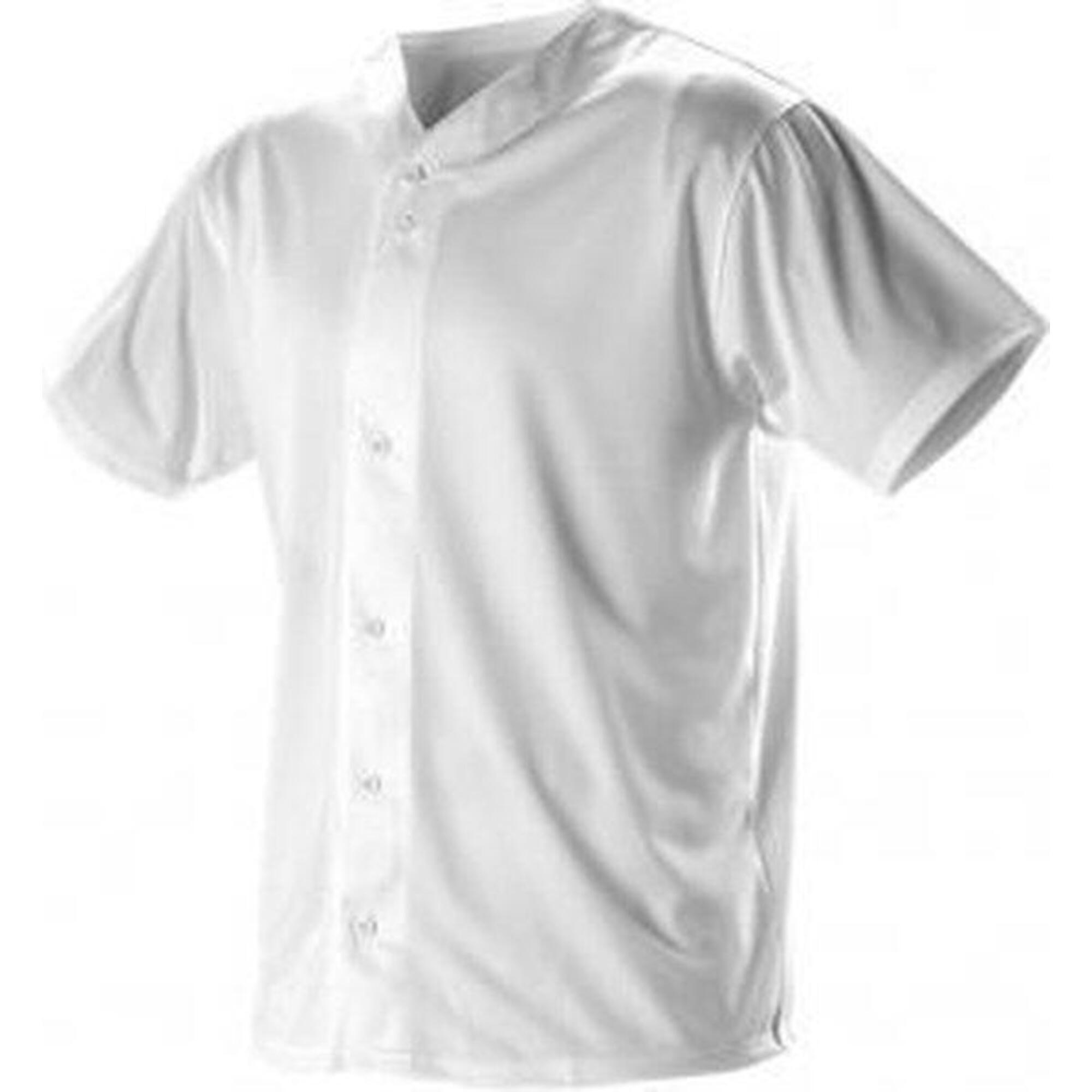 Lightweight athletic baseball jersey with buttons (White)