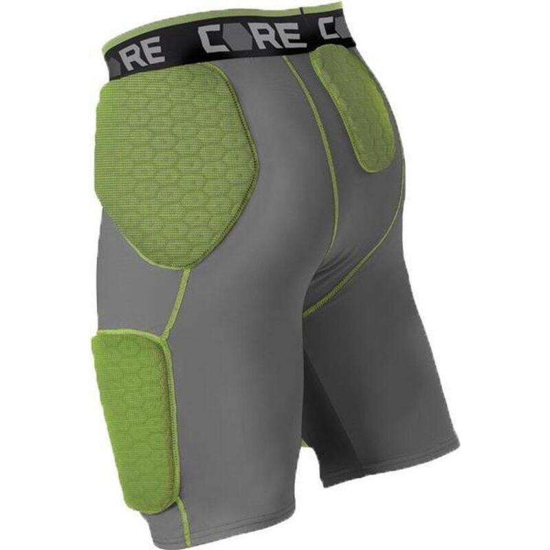 Pantalón de fútbol americano con 5 protecciones acolchadas (verde)