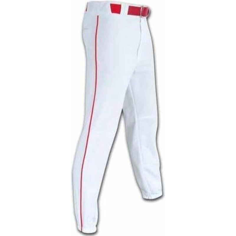 Pantalon de baseball en nylon - Hommes - Enfant - Blanc avec passepoil rouge