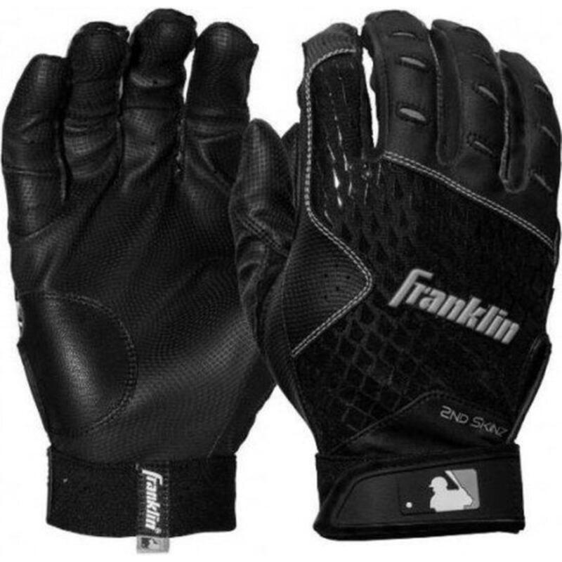 Baseball Batting Gloves - Softball - 2ND-SKINZ - (schwarz) - Kinder Large